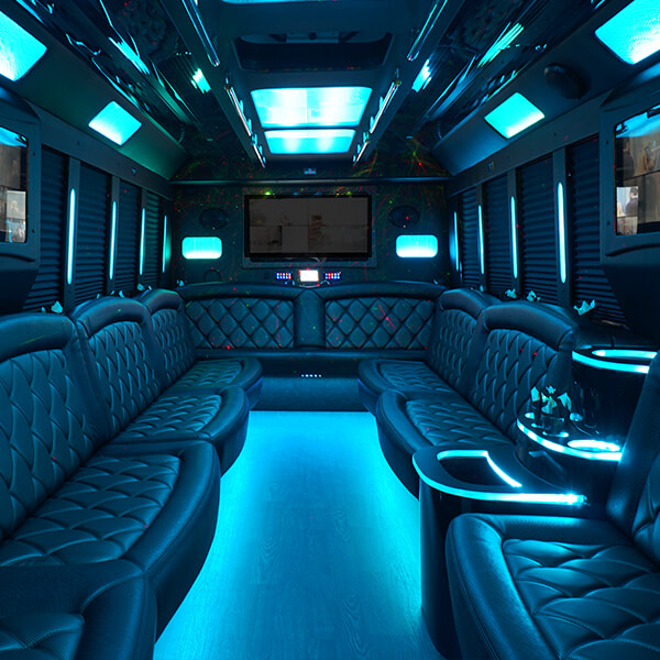 30 passenger party bus interior